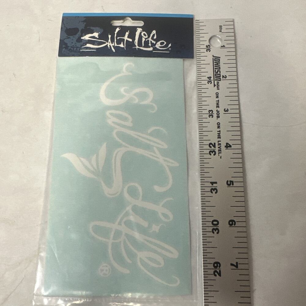 Salt Life Decal Small Surface Mount Sticker - White SAD932 Wave